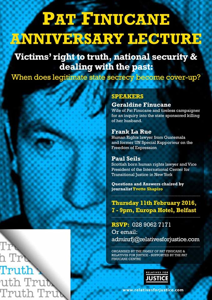 Pat Finucane Anniversary Lecture 2016