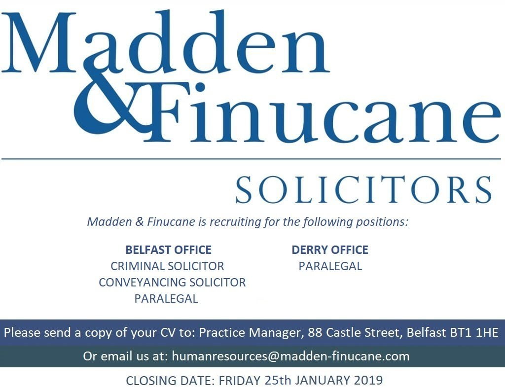 Job Opportunities at Madden & Finucane Solicitors