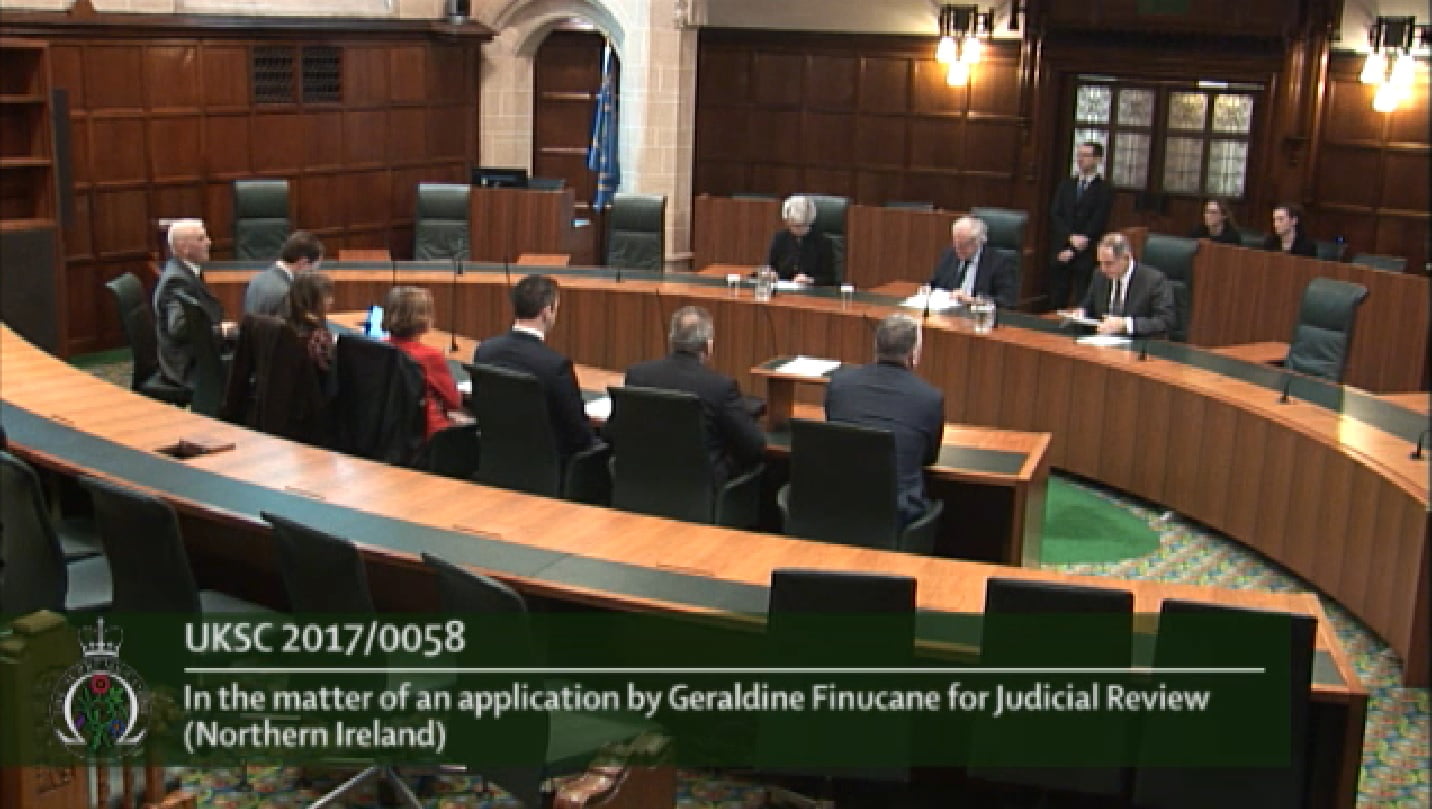 Pat Finucane Case - Video footage of UK Supreme Court Judgment Summary being delivered
