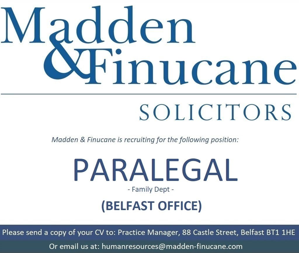 Paralegal Job Opportunity at Madden & Finucane Solicitors