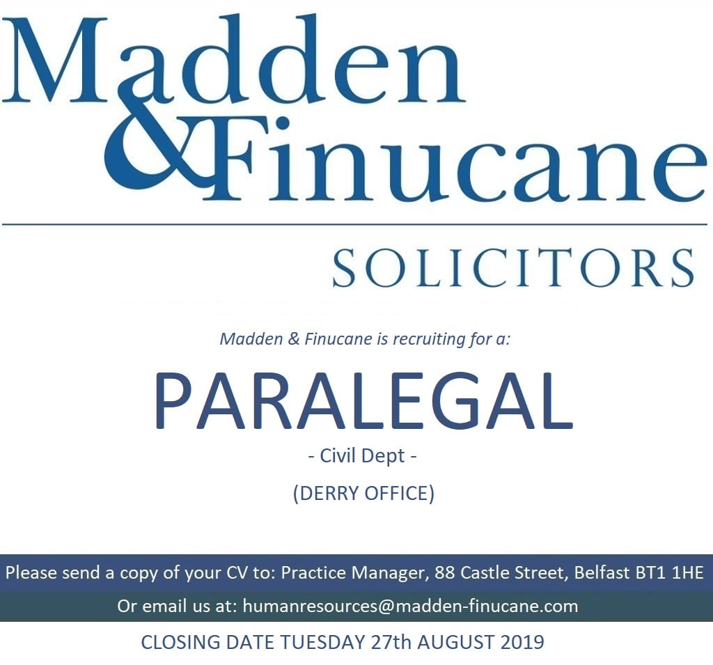 Job Opportunity at Madden & Finucane Solicitors