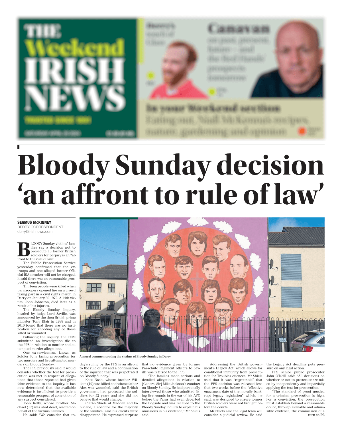 Irish News, front page - 2024-04-20