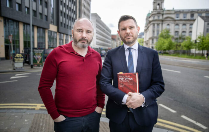 Belfast Solicitor Michael Madden (right) with client Lee Williamson