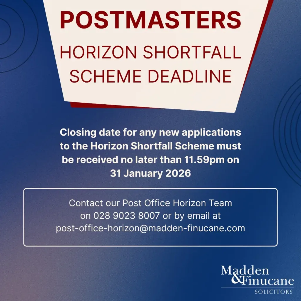 Postmasters Horizon Shortfall Scheme Deadline